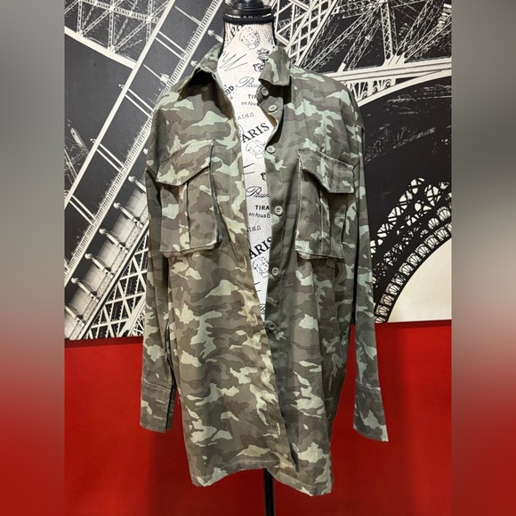 Oversized Multi Pocket Camo Cargo Shirt Dress - Picture 8 of 8